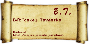Böcskey Tavaszka névjegykártya